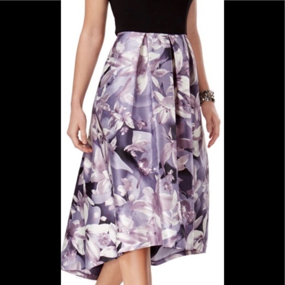 Women’s Formal Dress Cocktail Plus Size 14W Floral Lilac Purple Hi Lo SLNY Gown - Picture 3 of 7
